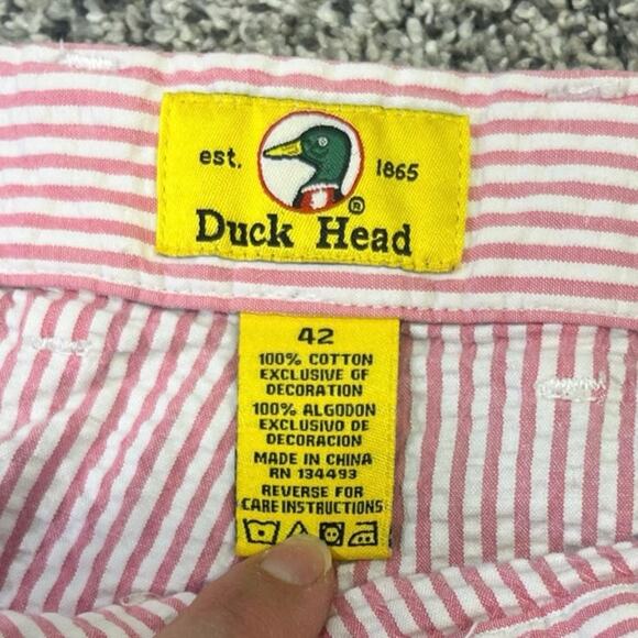 Duck Head Men’s‎ 42 Seersucker Shorts Red White Cotton Preppy Frat Classic - Picture 5 of 15